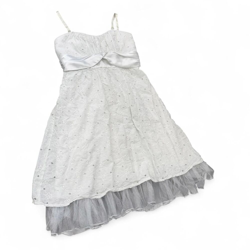 Y2K Boho Cottage Coquette Eyelet Mini Dress
